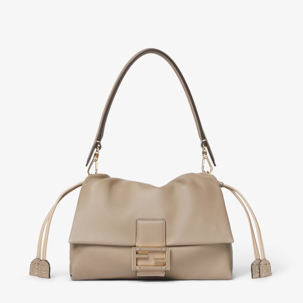 Fendi Tan Shoulder Bag Structured Dome Design